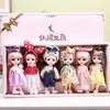 Dolls 6pcs 16cm Doll Set Gift Box 13 Movable Joints 3D Eyes BJD Girl Dress Up DIY Toy Fashion Clothes Bjd Childrens Gifts 231207