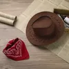 Caps Hüte Kinder Western Cowboy Hut mit Kopftuch Set Kinder Jungen Mädchen Halloween Cosplay Kappe Karneval Party Cowgirl Kostüm Zubehör 231207