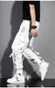Męskie spodnie klasyczne streetwear swobodny mężczyźni wstążki harem joggingowe spodnie męskie Slim Fit Spring Cargo Spodnie Multi-Pockets Women Spodni Jo 231208