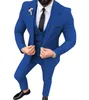 Causal Men's 3 Pieces Slim Fit Solid Color Peak Lapel Tuxedos For Wedding (Blazer+vest+Pants)