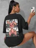 Damen T-Shirt Girl Gang Graphic Bad Laughing Rabbit T-Shirt Frauen Casual Atmungsaktives T-Shirt Baumwolle Mode T-Shirt Sommer Hip Hop Kurz SleL231208