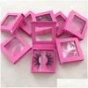 Falska ögonfransar 27mm 5d mink med rosa fyrkantiga låda criss cross grymhet fransar accepterar privat etikett droppleverans hälsa skönhet makeup e otb7x