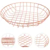 Conjuntos de utensílios de jantar cestas de lancho de arame de placas fritas de armazenamento que serve frutas rápidas contêiner de ferro