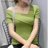 Women's T-Shirt #6099 Summer Sexy Short Sle T Shirt Women Skew Collar s Skinny T Shirt For Girl Solid Color Tee Shirt Korean FashionL231208