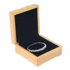Smyckespåsar Omålad trä Bangle Armband förvaringslåda Träfodral Bröllopspresent