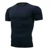 Herenpakken A1887 Quick Dry Running Mannen Compressie T-shirt daarnaast Voetbal Pak Fitness Strakke Sportkleding Rijden Korte Mouwen Workout