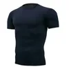 Herrdräkter A1887 snabb torr löpande mannen kompressi t-shirt efter voetbal pak fitness strakke sportkleding rijden korte mouwen träning