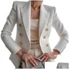 Kvinnors kostymer Blazers Nibesser Blazer Women Office Jacket Dubbel Breasted Harajuku Slim Montering Female 2021 Coat Ladies Outfit Dro DHVLS