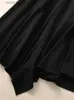 Urban Sexy Dresses Seqinyy Black Dress Summer Spring New Fashion Design Women Ruy High Street Pleated A-Line Office Lady Elegant Casual Belt L231208