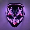 Masques de fête Masque lumineux effrayant sans fil LED Purge lumineuse Halloween Horreur Néon Light Up Cosplay Fstival Costume Fournitures 231207