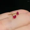 Boucles d'oreilles à tige en or 18 carats, rubis Total 0,2 ct, 3mm, bijoux plaqués roses véritables naturelles