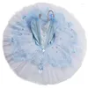 Stadiumkleding Jaar Tutu Ballet Blauw Angsa Lake Professionele buikdanskostuum Top Ballerina Jurk Volwassen Dochter