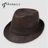 Fibonacci Chapeaux Pour Hommes Angleterre Fedora Jazz Chapeau Mans Vintage En Cuir PU Hiver Panama Casquette Chapeau Melon Casquette Version Classique Gentlema2646