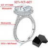 Pierścienie ślubne Smyoue Plane 18 -karne złoto 6CT CUTHION CUSHION CUT FOR FOR WOMEN D COLOR BEARMNEMENT 100 S925 Srebrna luksusowa biżuteria GRA 231208