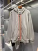 Classic brand designer hoodie fashion stripe stitching design US size gray zipper hoodie high quality luxury mens hoodie