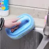 Pulizia della cucina Bagno WC Parete di vetro Spazzola da bagno pulita Manico in plastica Spugna Fondo del bagno BJ