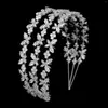 Hair Clips CZ Zircon Tiara Crown Cubic Zirconia Headdress For Brides Women Gift Headwear Headband Wedding Accessories Bridal Jewelry