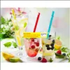 Straws STS 11 بوصة من البلاستيك القابل لإعادة الاستخدام بدون بريق BPA Colorf لـ 40/30/24 أوقية جرة ومرجلات مع منظف فرشاة التنظيف DHRVO LL