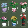 Blocks DIY Red White Roses Vase Plants Valentine's Day Gardens Romantic Building Blocks Classic Model Bricks Kids Sets Kits Toys R231208