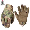 Tactical Army Full Finger Gloves Pekskärm Militär paintball Airsoft Combat Rubber Protective Glove Anti-Scid Men Women New 20192Z