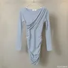 Casual jurken Zuid-Korea uniek ontwerp luxe jurk kleine pasvorm sexy hoge taille gewikkeld heupbandage bodycon potloodschede mini