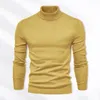Men's Sweaters Fall Winter Men Sweater High Collar Knitted Thick Warm Soft Slim Fit Pullover Elastic Anti-shrink