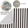 Table Mats Black Striped White Dish Drying Mat For Kitchen Absorbent Microfiber Pad 24" X 18"