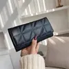 Top High quality luxury Designer wallet plaid style woman mini Card Holders pure color sheepskin texture Purse with Original box