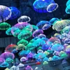 Christmas Decorations Jellyfish Lights Colorful Fiber Optic Lights String Garden Lights Waterproof Outdoor Garden Decor ChristmasTree Lawn Lamps 231207