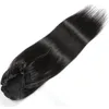 Estensioni dei capelli umani coda di cavallo con clip 10 "-26" 140 grammi colore naturale coda di cavallo lisci capelli umani con coulisse per le donne 1 pezzo