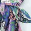 Urban Sexy Dresses ZEVITY nouvelles femmes rétro Totem fleur imprimé col en V fronde Mini robe Fe pli en cascade à volants été plage robes DS999 L231208