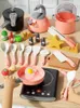 Doll House Accessories Toy Kitchen for Kids Cooking Utensils Children's Pretend Play Cutting Miniature Food Set Pot Pan Educational Unisex Novel Gift 231207