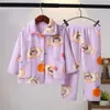 Pigiama Autunno Inverno Neonato Ragazza Vestiti Pigiama Set Spessore Flanella Pile Bambino Bambino Caldo Cartone animato Indumenti da notte Bambini Abito da casa 231207