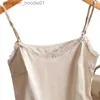 Canotte da donna Camis 2023 Top in pizzo da donna Halter con scollo a V Basic Nero Cami senza maniche in raso di seta Canotte Canotta estiva da donna Beige con cinturino sexy Top L231208