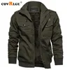 Jaquetas masculinas Covrlge Fleece Windbreaker Casacos Outono Inverno Bomber Térmico Multi-bolsos Gola Jaqueta de Motocicleta