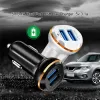 2 Ports Car charger Aluminium Alloy Dual USB port High quality charging for Tablet Samsung Galaxy S8 mobile phone ZZ