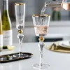 Mokken JINYOUJIAEuropese Stijl Rimpel Goud Wijnglas Champagne Cup Restaurant Familie Kristal Drinkware 231207