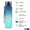 Water Bottle Uzspace 1000Ml Sport With Time Marker Leakproof Dropproof Frosted Tritan Cup For Outdoor Travel School Gym Bpa Drop Deliv Dhpf2