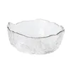 Plates R2JC 1/3pcs Irregular Gold Inlay Glass Salad Bowl Fruit Rice Serving Bowls Storage Container Lunch Bento Box