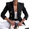 Women'S Suits Blazers Nibesser Blazer Women Office Jacket Double Breasted Harajuku Slim Fitting Female 2021 Coat Ladies Outfit Dro Dhvls