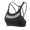 Yoga Outfit Delicate Curve Mesh Bra Women Sports Padded Sexy Strappy Back Brassiere Vest Crop Top Tank Tops Fitness