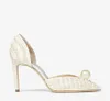 2024 Summer designer Sacaria Dress Wedding Shoes Pearl-Embellished Satin Platform Heel Sandals Elegant Women White Bride Pearls High Heels Ladies Pumps EU35-43