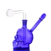 Narghilè Shisha Mini Dab Rigs Teschio inebriante Bruciatore a olio in vetro Bong Tubi ad acqua Bong unico raccoglitore di cenere con tubi per bruciatore a olio Downstem