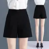 Shorts Pour Femme D'été Jupe Noire Mode Taille Haute Soie Glacée Lâche Bas Sport Décontracté Mince Jambe Large Pantalon Court B14