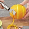 Herramientas de frutas y verduras 3 en 1 Rallador de limón Acero inoxidable Pelador de naranjas Cítricos Cuchillo para pelar Herramienta Accesorios para gadgets de cocina Drop Delive Otxti