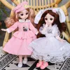 Poppen 30 cm 1/6 BJD klein meisje schattig jurkje 15 verwijderbare gezamenlijke pop prinses schoonheid make-up pop mode jurk doe-het-zelf speelgoed cadeau meisje 231208