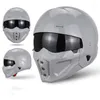 Motorradhelme Mattschwarzer Skorpion-Helm Moto Modularer männlicher Retro-Kapazitäts-Casco-Cruiser-halbe taktische Kappe DOT-genehmigtes CE