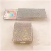 Andere Make-up 10 Stuks/partij Clear Rhinestones Lege Lash Case Roze Sier Bling Wimperdoos Zonder Wimpers Rec Square Drop Delivery Hea Otat5