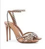 2024 Nouvelle marque Femmes chaussures Gladiator conçoit des sandales chaussures à lanières conception Tequila talon sandale cristal embellissements mariée fête de mariage dame talons hauts 35-43