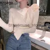 Kvinnors stickor Tees Ezgaga Ribbon Bow Collar Women Elegant Sweater Pullover Korean Chic Slim Knited Jumper Flare Long Sleeve Office Lady Base Chic J231208